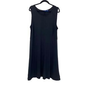 Apt. 9 Black Sleeveless Midi Plus Size Stretch Ladder Lace Trim Pullover Dress